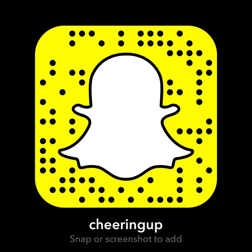 Get involved with cheeringup on snap chat