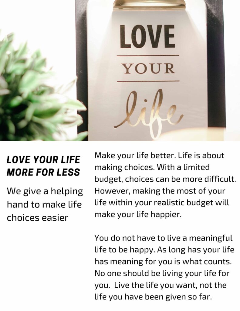 Love Your Life More For Less with CheeringupInfo