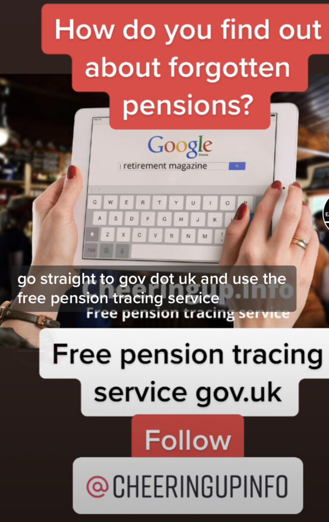 Free pension tracing service