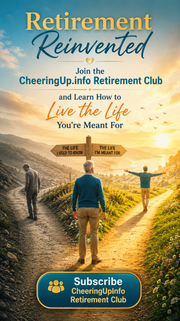 Person transforming from uncertain retiree to confident, engaged individual walking into a bright future with purpose and connection