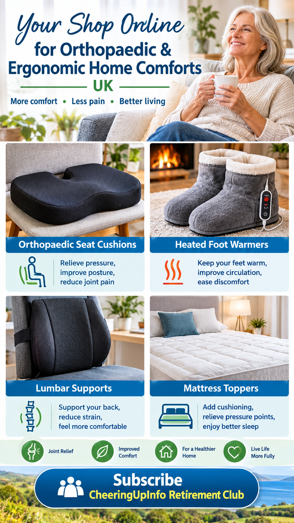 Orthopaedic & Ergonomic Home Comforts UK | CheeringUp.info